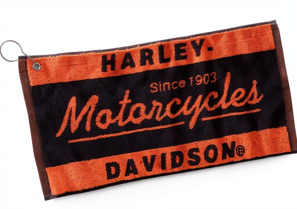 Harley Davidson Bath Towel Black Terry Cotton-0