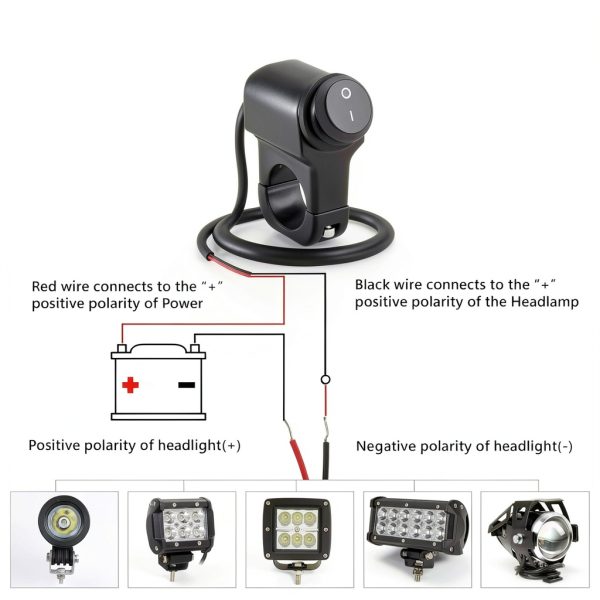 Motorcycle Handlebar Switch ecocstm Waterproof 12V 10A-5