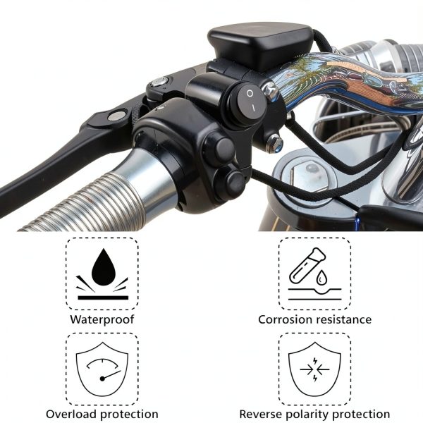 Motorcycle Handlebar Switch ecocstm Waterproof 12V 10A-4