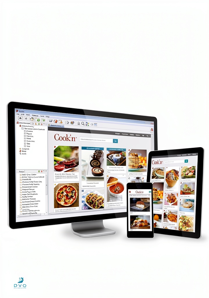 Cook'n app interface showing recipe categories on a tablet