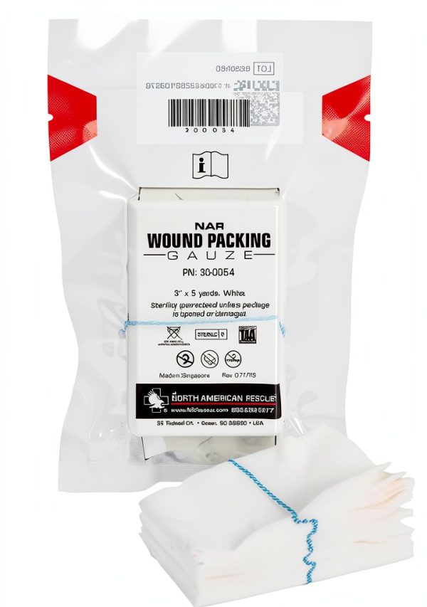 Wound Packing Gauze North American Rescue 3in x 5yd Z Fold X Ray Line-0