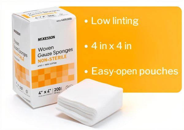 McKesson 4x4 Inch Cotton Gauze Pad – Sterile Medical Dressing-4