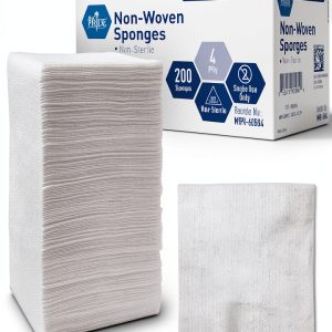 MED PRIDE Non Woven Surgical Sponges 200 Pack 4x4 4 Ply Gauze-0